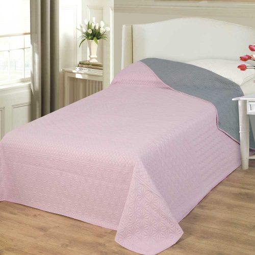 NATURTEX EMILY ágytakaró - rózsaszín/szürke - 235x250 cm